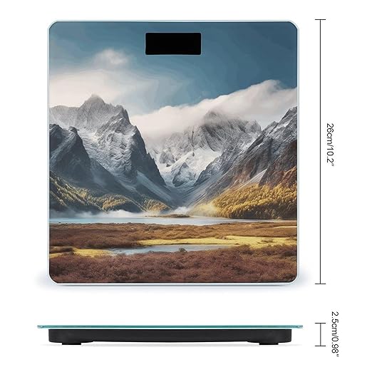 Travel Mountain Scenery Scale for Body Weight Digital Bathroom Scale Accurate Smart Weight Scales with Large Display Weighing Machine High Precision Scales