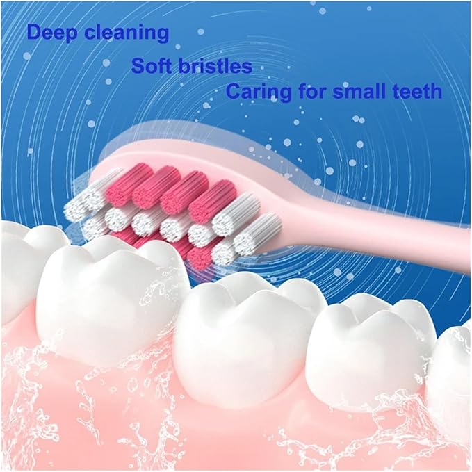 Compatible For4 Pieces Replacement Brush Heads for Children Sonic Electric Toothbrush Cartoon for Kids Rechargeable 5 Modes Teeth Tooth(Ivory)