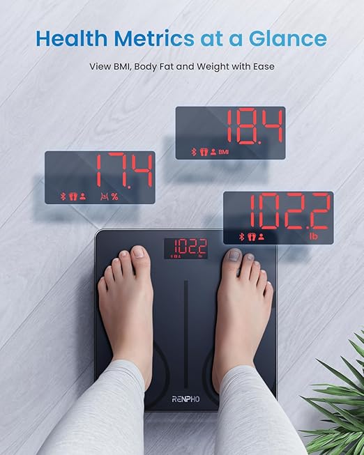 RENPHO Smart Scale for Body Weight FSA&ampHSA Eligible Digital Bathroom Scale BMI Weighing Bluetooth Body Fat Scale Body Composition Monitor Health Analyzer with Smartphone App 400 lbs - Elis 1