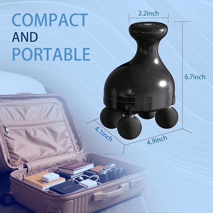 DEITY 4 Heads Handheld Massage Gun Deep Tissue Electric Body Massager Percussion Muscle Massager for Easing Shoulder and Back Tension with Reverse Thrust Function
