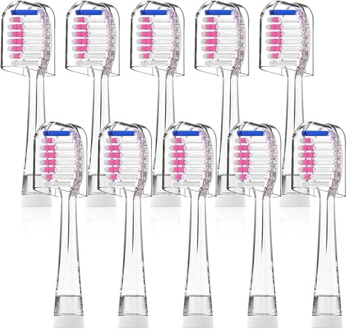 10-Pack Kids Replacement Toothbrush HeadsCompatible with Seago SG513/SG977/SGEK6/DT-K6(Pink)