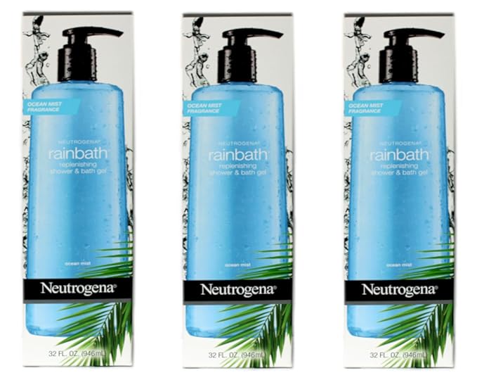 Neutrogena Rainbath Replenishing Shower &amp Bath Gel Ocean Mist 32 fl oz (Pack of 3)