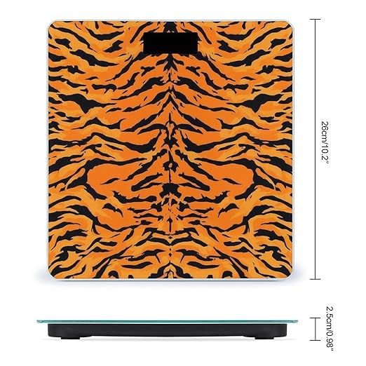 Men's Fashion Automatic Switch Digital Bathroom Weighing Scale Smart Scale Tiger Stripe Animal Print