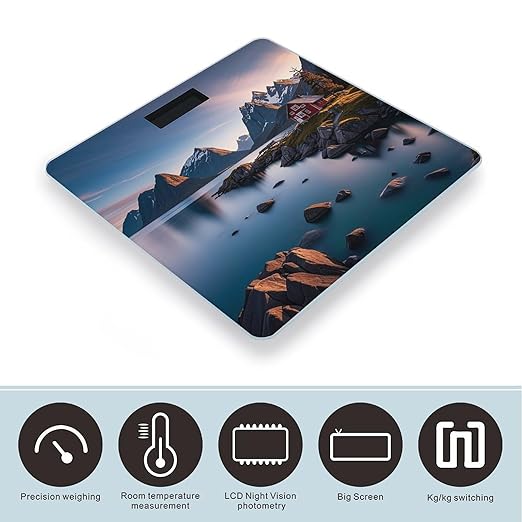 Norway Islands Scale for Body Weight Digital Bathroom Scale Toughened Glass High Precision Scales for Body Weight with Large LCD Backlight Display Weight Scales