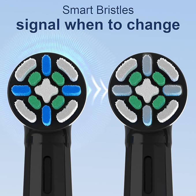 10 Pcs IO Toothbrush Heads with Medium Bristle Compatible with Oral B IO Replacement Heads Compatible with Oral B IO 2/3/4/5/6/7/8/9/10/Deep Clean Series Electric Toothbrushes (Black/White)
