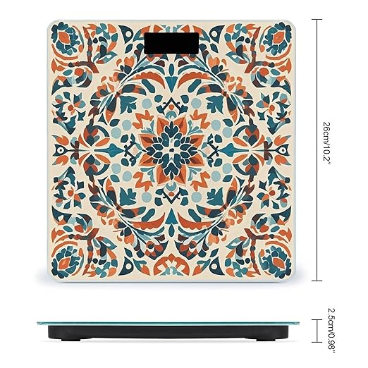 Folk Style Pattern Scale for Body Weight Smart Scales Digital Bathroom Scale High Precision Weighing Scales with Large Display Weighing Machine for People