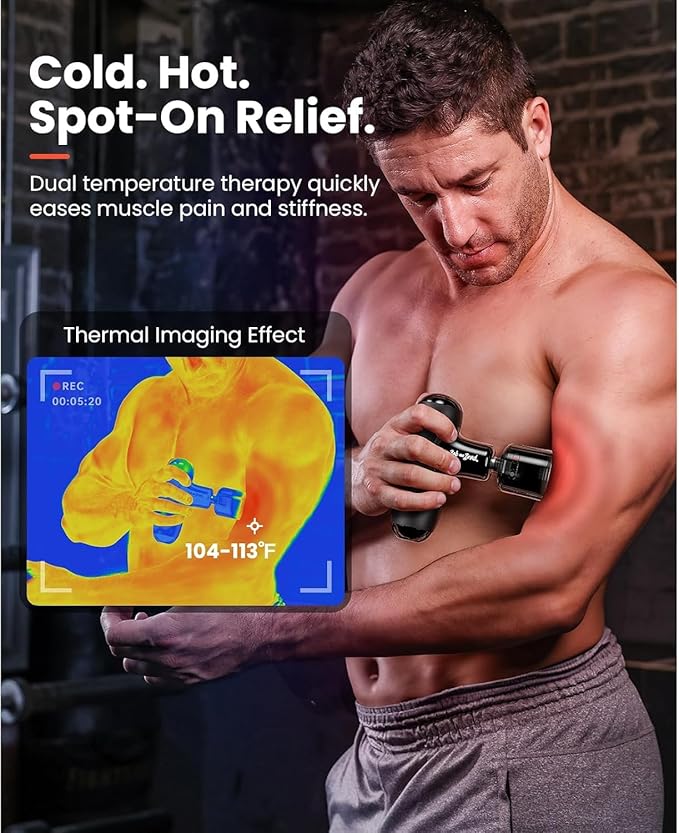 BOB AND BRAD Q2 Pro Mini Massage Gun with Heat and Cold Pocket-Sized Deep Tissue Massager HSA Portable Percussion Muscle Massager Gun Ultra Small &amp Quiet Muscle Massager FSA Eligible