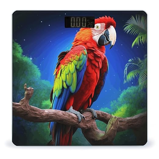 Parrot Bathroom Scale Large LCD Backlight Display Digital Scale Rounded Corners Body Scales Automatic Power On/Off Bathroom Scales for Home Bedrooms