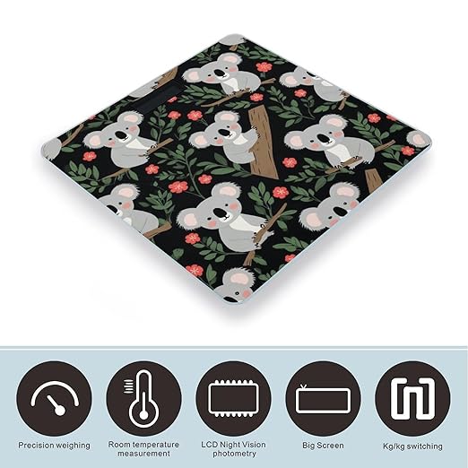 Men's Fashion Automatic Switch Digital Bathroom Weighing Scale Smart Scale Cute Cartoon Koala