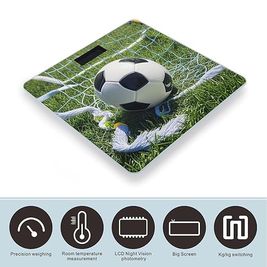 Cool Soccer Ball Scale for Body Weight Highly Accurate Digital Bathroom Body Scale Digital Bathroom Scales for People Anti-Slip Large LCD Display Smart Scales