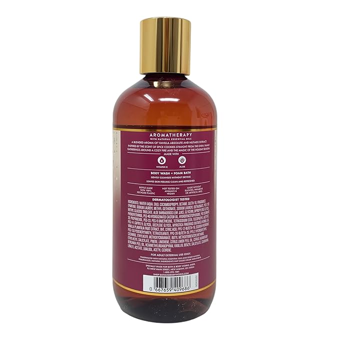 Bath &amp Body Works Aromatherapy Vanilla Nutmeg - 2 Body Wash + Foam Bath with a Natural Oats Soap