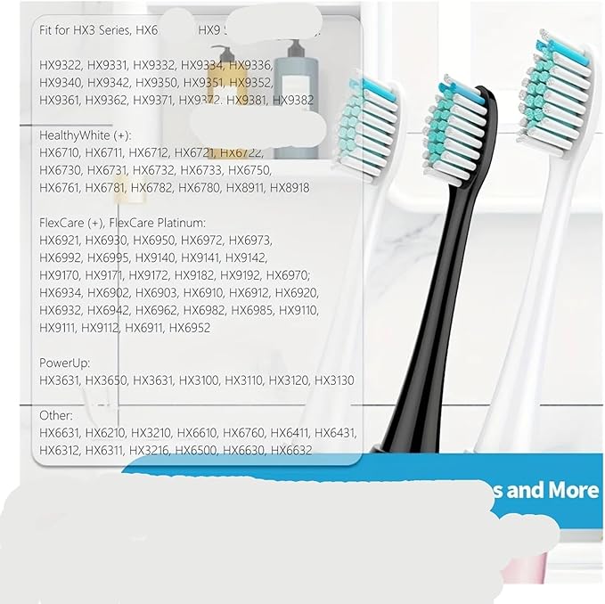 4/8pcs Replacement Toothbrush Heads 。Compatible with Sonicare Brush Head 4100 6500 6100 7500 5300 11(White 8pc)