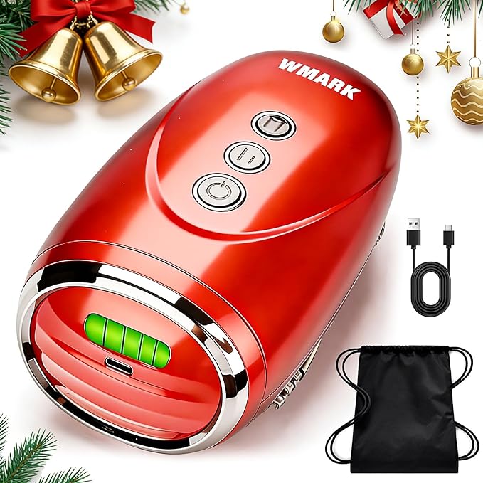 WMARK Barber Massager/Cordless HandheldMassager Charge Neck/Legs/Hand/FaceMassager 2 Massage Nodes 2600AMHRed