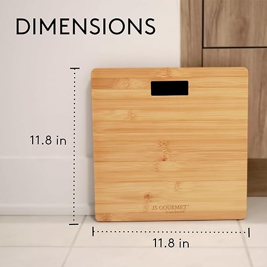 Wooden Bamboo Bathroom Body Weight Scale with Digital LCD Display Maximum Capacity of 396 lbs Adding a Stylish &amp Modern Touch to Your Toilet
