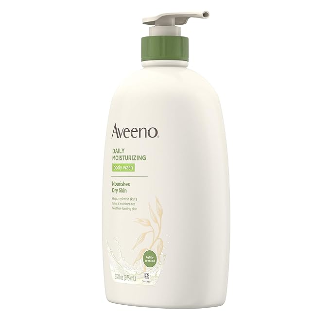 Aveeno Daily Moisturizing Body Wash with Soothing Oat Creamy Shower Gel Soap-Free and Dye-Free Light Fragrance 33 fl. oz (Pack of 6)
