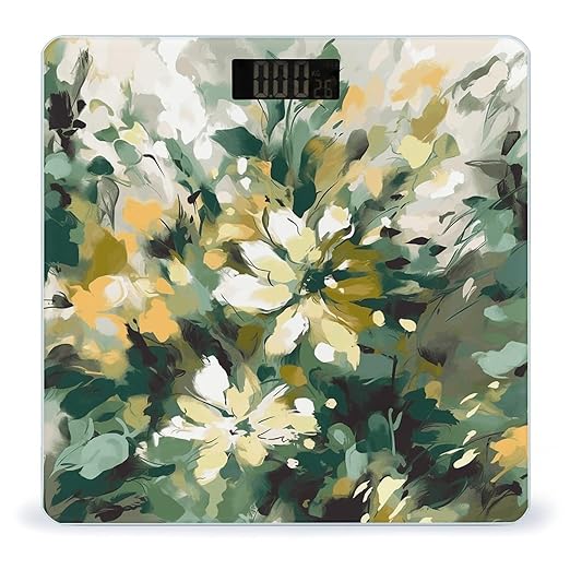 Light Yellow Dark Green Scale for Body Weight Precision Bathroom Weighing Scales with Back Lit LCD Display Sturdy Tempered Glass Body Weight Scales Digital Bathroom Scale 400lb