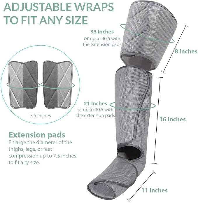 Leg Massager for Circulation - Foot and Calf Massager Air Compression Leg Wraps Massage Boots Machine for Home Use Leg Massage - scd Machine for Calf Thigh and Foot Massager FSA or HSA Eligible