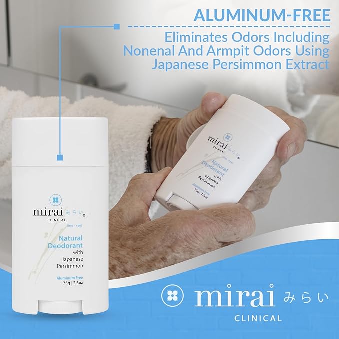 Mirai Clinical Ultimate Freshness Bundle - Wipes Deo Stick &amp Body Wash (3 packs 75g 9.29 Fl oz) - Nonenal Body Odor Eliminator with Natural Persimmon &amp Green Tea Extracts for Women &amp Me