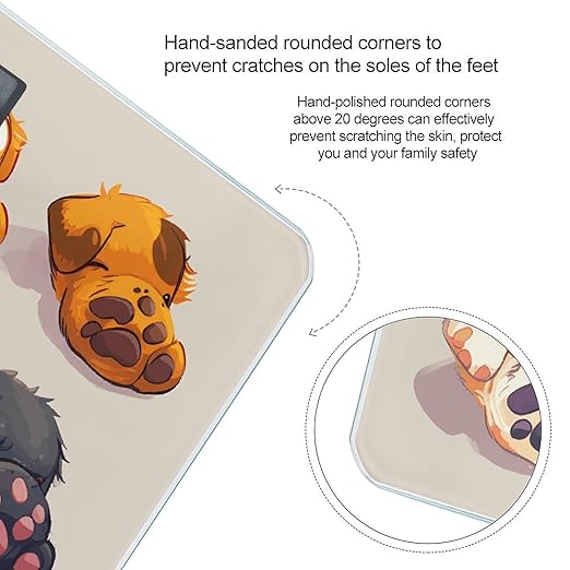 Cute Dog Paw Bathroom Scale for Body Weight Bathroom Weighing Scales with Back Lit LED Display Sturdy Tempered Glass Body Weight Bathroom Scale 400lb Weighing