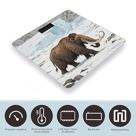Mammoth Bathroom Scale for Body Weight LCD Display Digital Bathroom Scale Tempered Glass Bathroom Weight Scales Fashion Smart Scales for Home Bedroom 400 Lb