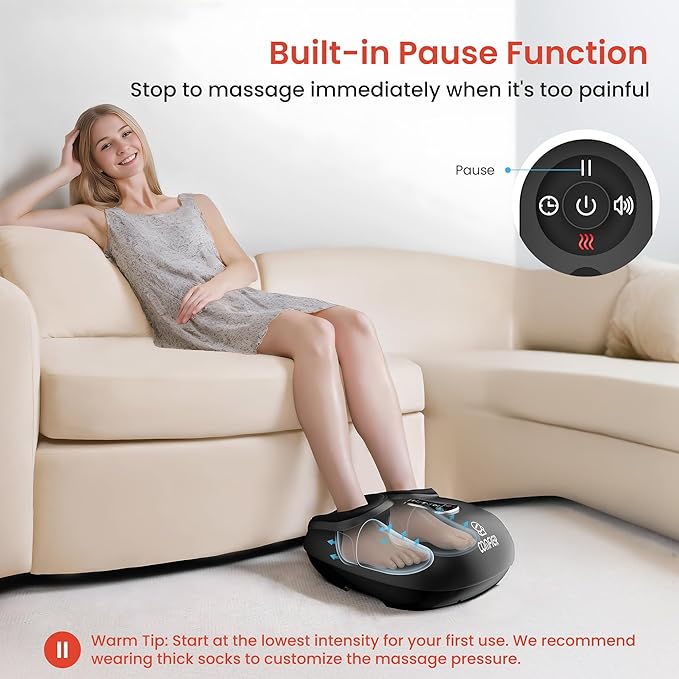 COMFIER Shiatsu Foot Massager with Heat Kneading RollingVibration CompressionRemote ControlFoot Massage for NeuropathyPlantar FasciitisSize 13“