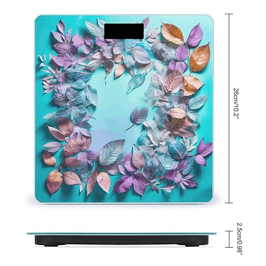 Leaves Scale for Body Weight Precision Bathroom Weighing Scales with Back Lit LCD Display Sturdy Tempered Glass Body Weight Scales Digital Bathroom Scale 400lb