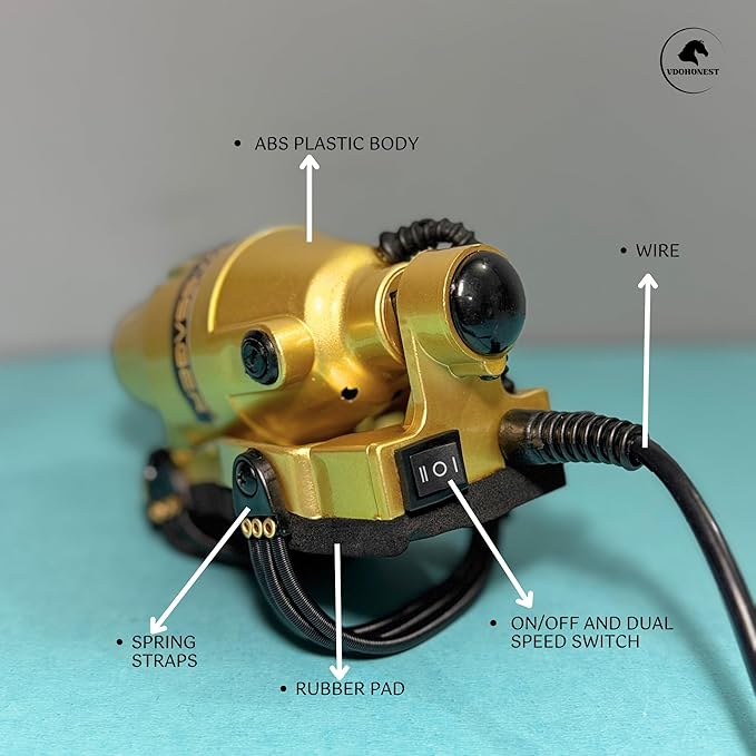Powerful Double Speed Floating Action for Full Body Massager Corded Electric Powered Barber Massager Gold