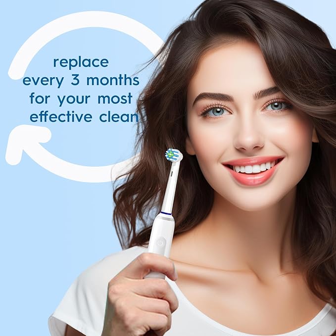 8 Pcs Replacement Toothbrush Heads Compatible with Braun Oral BBrush Heads Compatible with Oral B Pro 1000Genius X and Smart 1500 Series Electric Toothbrush（White）