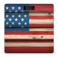Automatic Switch Digital Bathroom Weighing Scale Smart Scale for Body Weight Vintage Wooden American Flag
