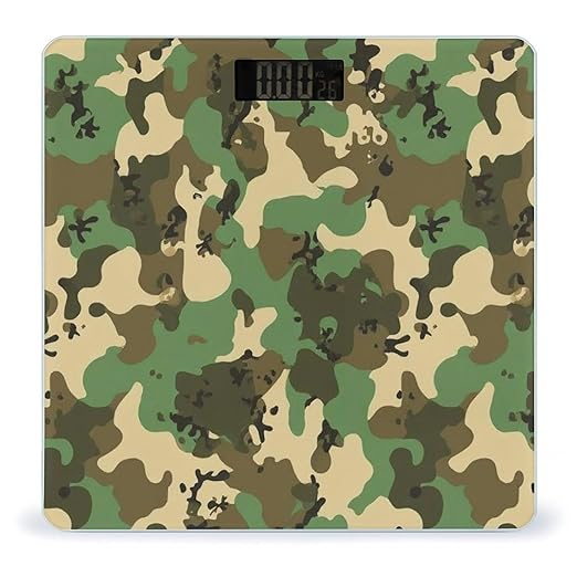 Smart Scale for Body Weight Digital Bathroom Weighing Scale Energy Saving Scale Green Camo Army Camouflage