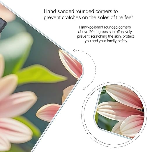 Flowers and Birds Scale for Body Weight Sturdy Tempered Glass Weighing Scales with LCD Display Accurate Digital Bathroom Scale Convenient Body Fat Smart Scales Easy Read