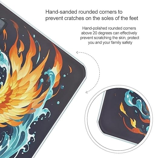 Fire and Water Phoenix Scale for Body Weight Highly Accurate Digital Bathroom Body Scale Digital Bathroom Scales for People Anti-Slip Large LCD Display Smart Scales