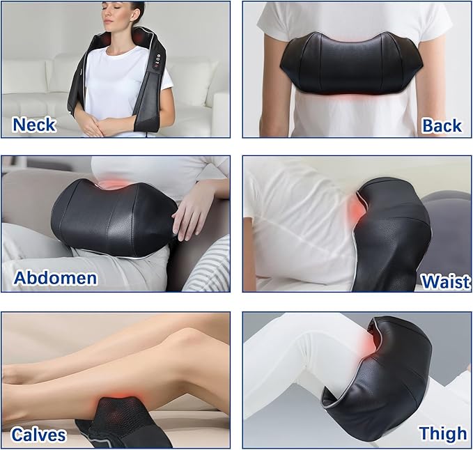Joyset Neck Massager for Pain Relief Deep Tissue with HeatShiatsu Neck and Back Massager 4D Deep Kneading Massage for ShoulderGifts for Women Men Mom Dad Friend