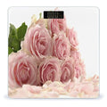 Pink Roses Scale for Body Weight Anti-Slip Tempered Glass Digital Bathroom Scales Clear LCD Display Weighing Scale Safe Rounded Corners Smart Scales