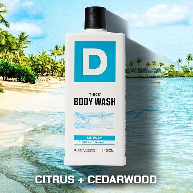 Duke THICK Cannon High Viscosity Body Wash/MIDWAY (Scent: Citrus + Cedarwood) Smells like a warm pacific breeze not a travel agent's musty office - NEW 18oz