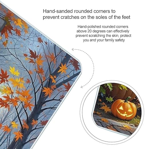 Pumpkin Autumn Scenery Scale for Body Weight Highly Accurate Digital Bathroom Body Scale Digital Bathroom Scales for People Anti-Slip Large LCD Display Smart Scales