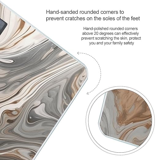 Marble Background Scale for Body Weight Accurate Digital Bathroom Scale Toughened Glass High Precision Scales Smart Weight Scales with Large LCD Backlight Display Weighing Machine