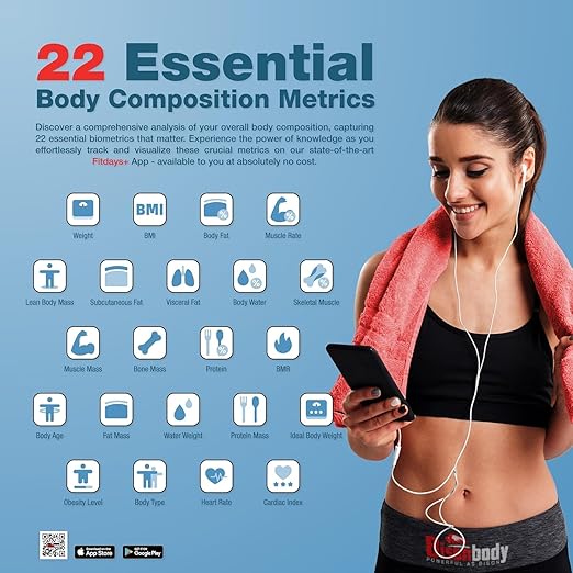 Smart Body Composition Scale &amp Digital Kitchen Food Scale Combo with App – Bluetooth Bathroom Weight Scale BMI Body Fat Muscle Mass – Nutrition Food Scale for Calories Macros Grams &amp Ounc