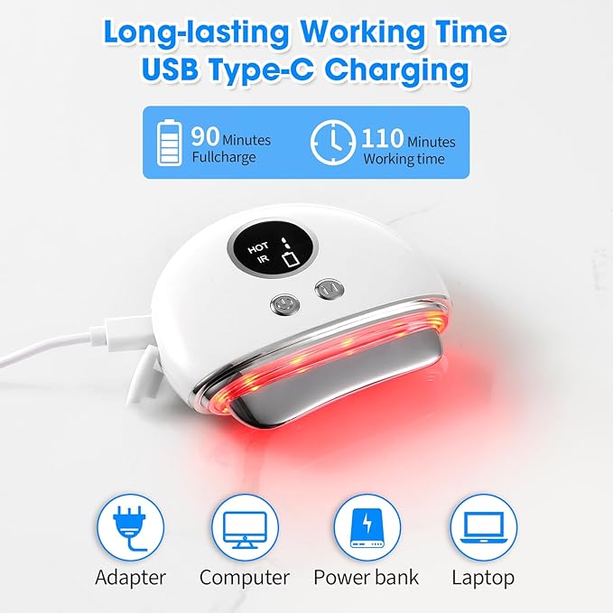 Electric Fascia Blaster &amp Muscle Scraper Tool with Heating and Vibration - for Deep TissueMyofascial ReleaseGua Shaand Trigger Point Massage for Pain Relief &amp Recovery