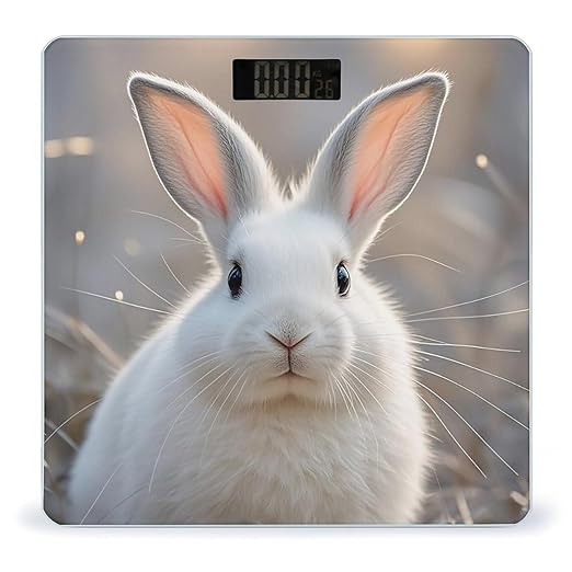 Cute Bunny Scale for Body Weight Accurate Digital Bathroom Scale Toughened Glass High Precision Scales Smart Weight Scales with Large LCD Backlight Display Weighing Machine