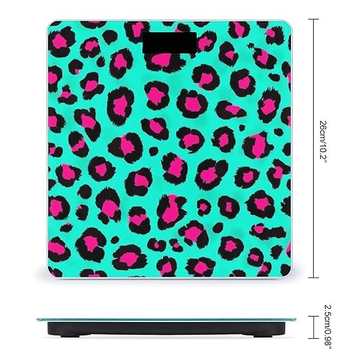 Smart Scale for Body Weight Digital Bathroom Weighing Scale Energy Saving Scale Cheetah Turquoise Mint Green Leopard Print