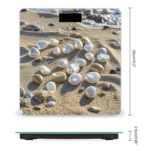 Ocean Beach Mussel Pearl Scale for Body Weight Digital Bathroom Scale Toughened Glass High Precision Scales for Body Weight with Large LCD Backlight Display Weight Scales