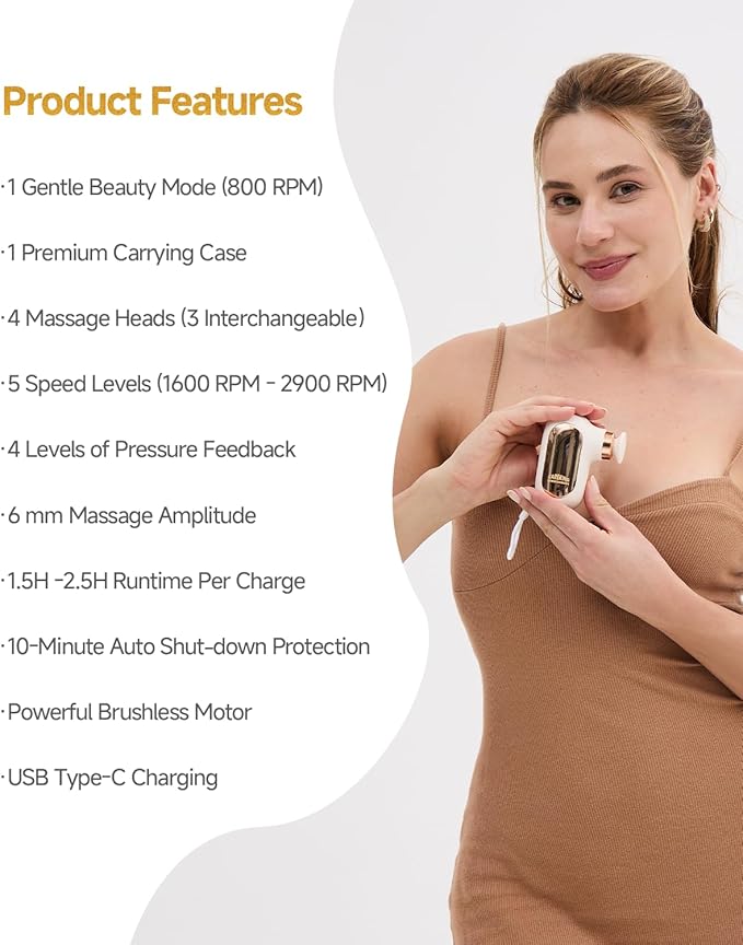 Mini Massage Gun Travel Size Powerful Small Massage Gun Deep Tissue for Pain Relief Muscle Massager for Neck Shoulder Thigh Scalp Quiet Pocket Massager FSA-HSA Eligible