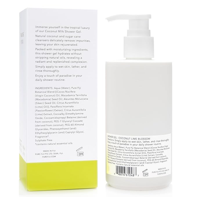 PURE FIJI Coconut Milk Shower Gel Coconut Lime Blossom (9.47 Fl. Oz /280ml)