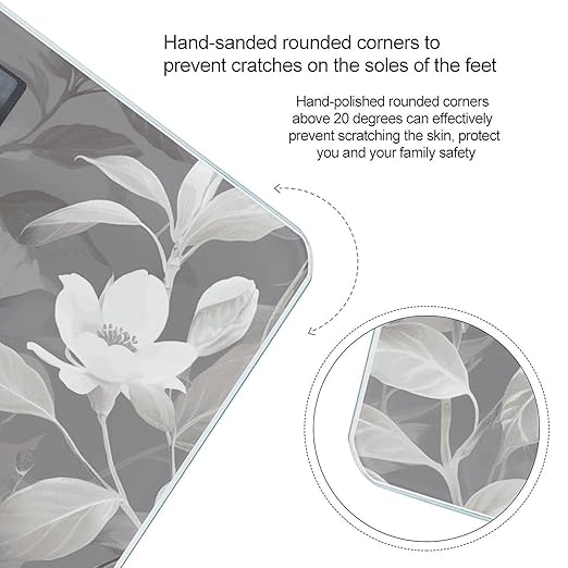 Leaves Sparkling Smart Scale for Body Weight Accurate Bathroom Scale with LED Display Digital Weight Scales Weighing Machine High Precision Scales for Bath Home