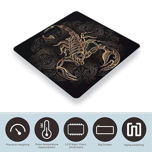 Gold Scorpion Scale for Body Weight Digital Bathroom Scale Precision Smart Weighing Scales with Clear LED Display Accurate High Precision Scales Weighing Machine