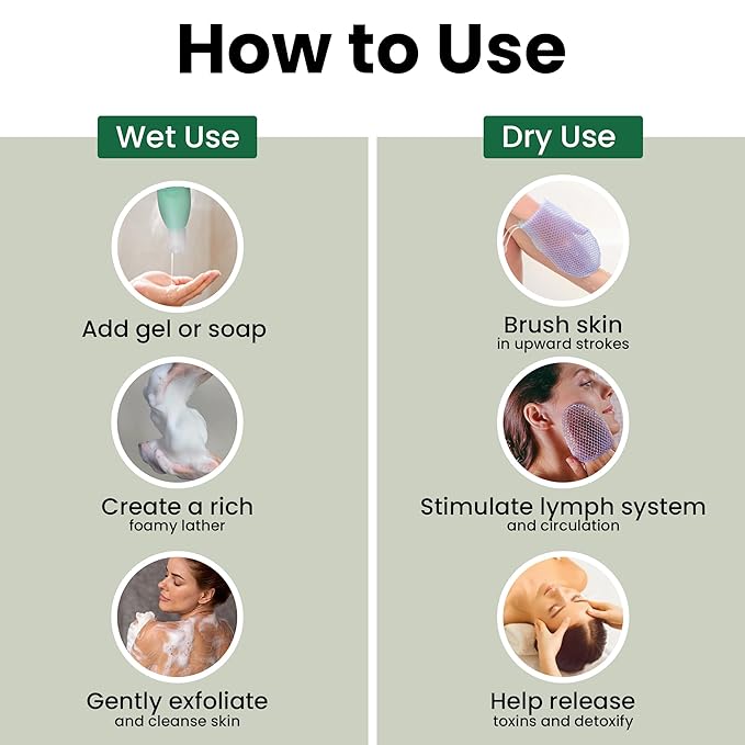 Sea Shampoo Shower Gel 8oz Bundle with Supracor Bath Mitt-Shampoo Bath Gel &amp Exfoliating Glove Dead Skin Remover for Body-Exfoliator Glove Honeycomb Face Scrubber Exfoliating Mitt for Body