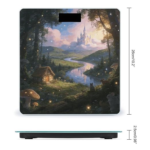 Fairytale Land Weight ScaleClear LED Display Bathroom Digital Weighing ScaleTempered Glass Digital Bathroom Scale for Body Weight Capacity Up to 400 Lbs