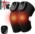 Electric Cordless Knee Massager with 3 Heat 3 Vibration3-in-1 Knee Heating Pad for Pain ReliefArthritisAuto-Off Timer Knee Brace for Shoulder Elbow Ideal Gifts for Men Women Dad Mom(BlackPair)