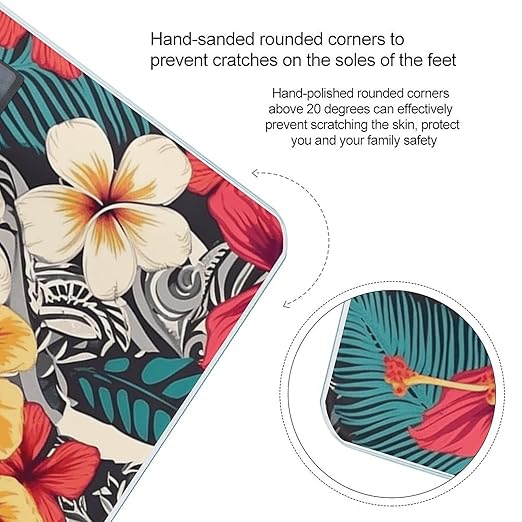 Colorful Hawaiian Pattern Digital Bathroom Scale for Body Weight Weighing Scale with Backlit LCD Display High Precision Measurements &amp Measures Weight Up to 180kg